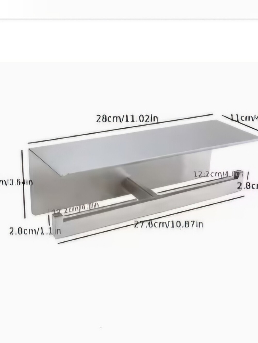 Double Toilet Paper Holder With Phone Shelf - Stainless Steel
